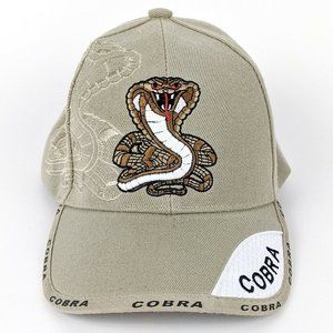 Cobra | Beige Embroidered Brown Cap - E50